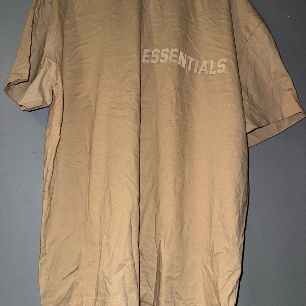 Fear of God Essentials Beige Short Sleeve Tee